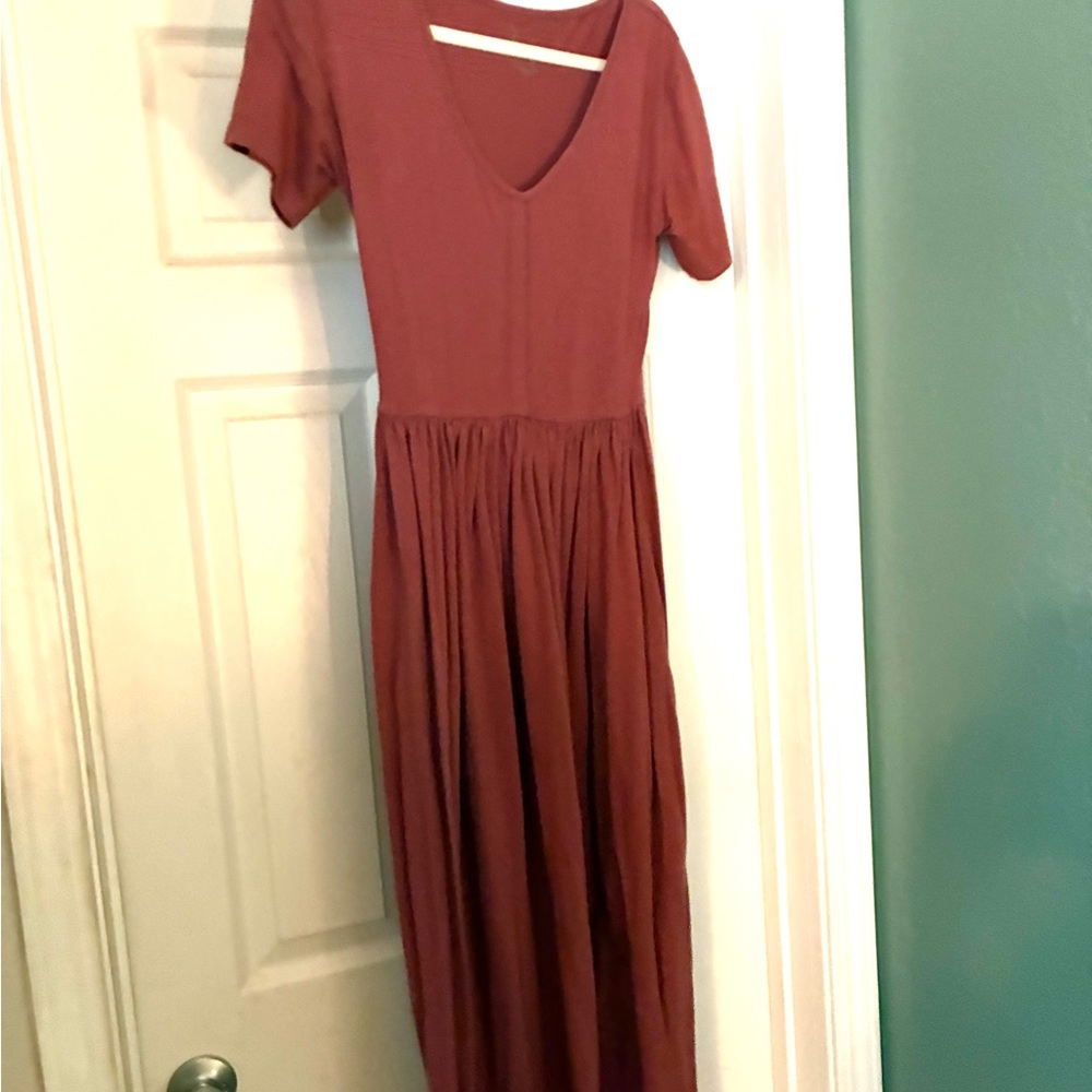 Kate Quinn Organic Mauve Midi Dress Size Small/Medium (altered)